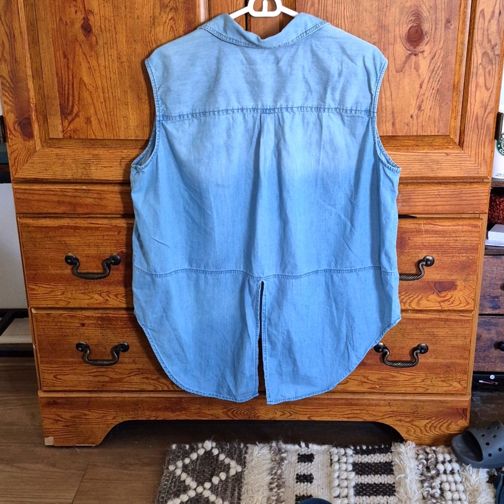 Faded Glory Chambray Denim Top Shirt XXL 20 - Picture 2 of 3